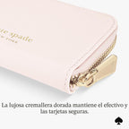 kate spade new york Devin Zip - Tarjetero magnético, color rosa tiza
