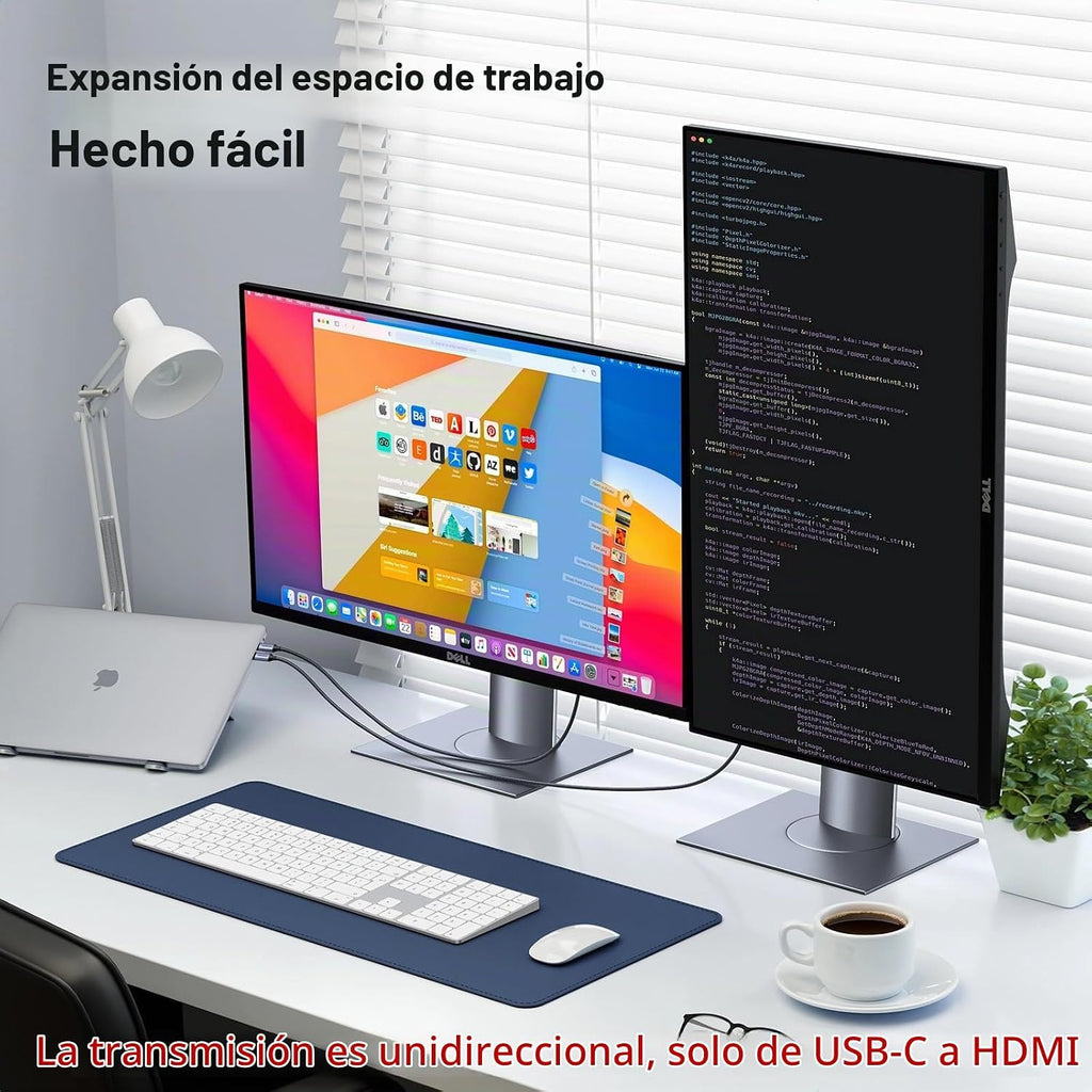 UGREEN USB C a HDMI 2.1 Cable 8K@60Hz 4K@240Hz para Home Office, 6.6FT