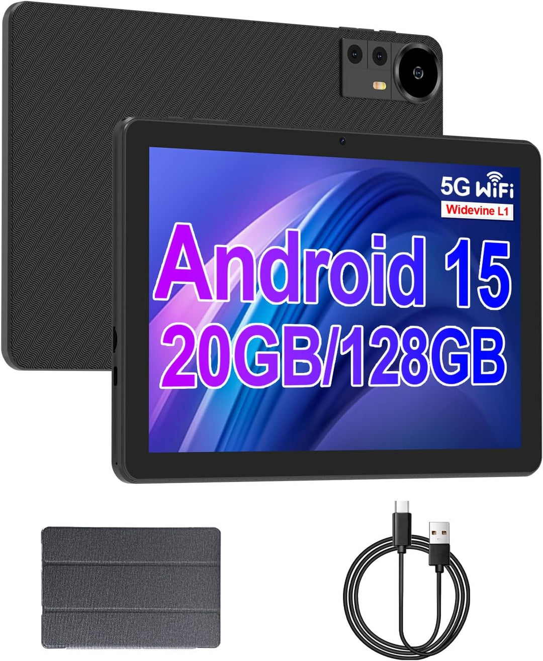ICONLINK Tableta de 10 pulgadas Android 15 Tablets con estuche 20GB...