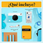 KODAK Printomatic - Cámara digital de impresión instantánea a todo color, Zink de 2 x 3 pulgadas (5.1x7.5 cm), papel fotográfico con parte trasera adhesiva, 5 MP, portátil