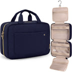 BAGSMART Neceser Bolsa de Viaje con Gancho para Colgar, Bolsa de Cosméticos de Maquillaje Resistente al Agua, Organizador de Viaje para Accesorios, Champú, Contenedor de Tamaño Completo, Artículos de