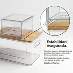 Organizadores para debajo del fregadero 3 en 1, almacenamiento de acrílico apilable para baño, dispensador de bolsas de basura y soporte para cápsulas de lavavajillas para cocina y organización