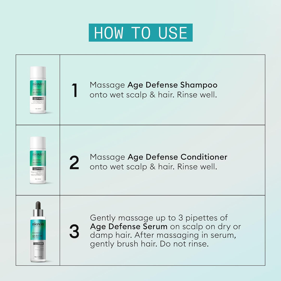 Nioxin Age Defense Kit antienvejecimiento | Limpiador desintoxicant...