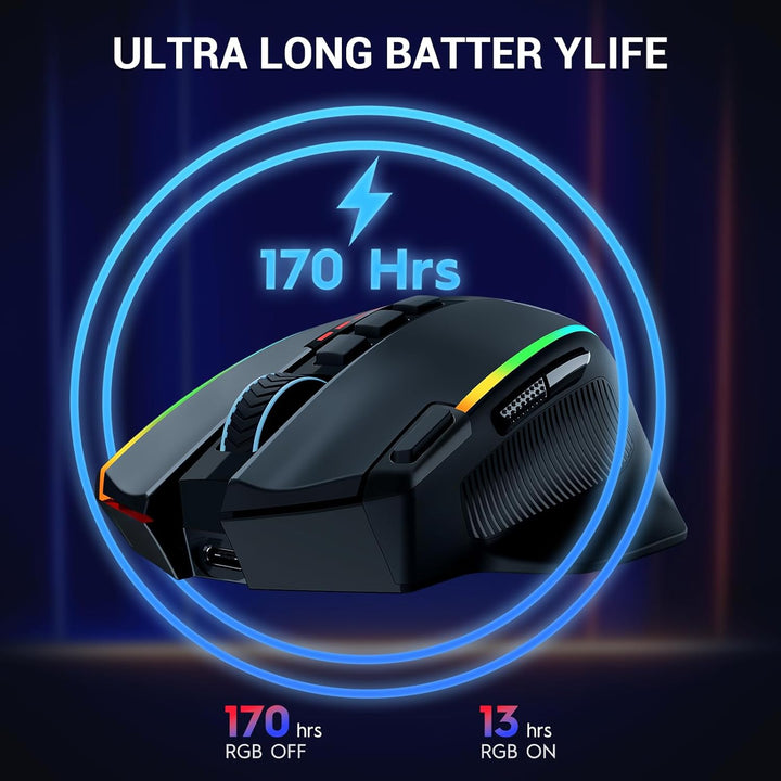 Redragon Ratón Inalámbrico para Juegos, Ratón Ergonómico 16000 DPI...