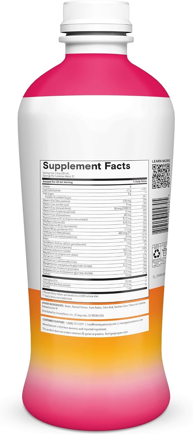 SmartyPants Multivitamínico líquido sin azúcar para mujeres, contie...