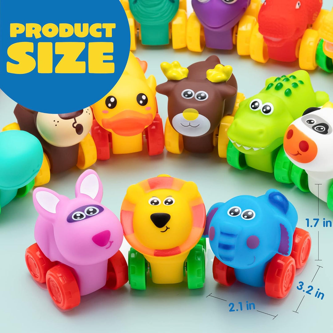 JOYIN Coches de Animales, Juguete de Set de Coches de Goma Suave, M...