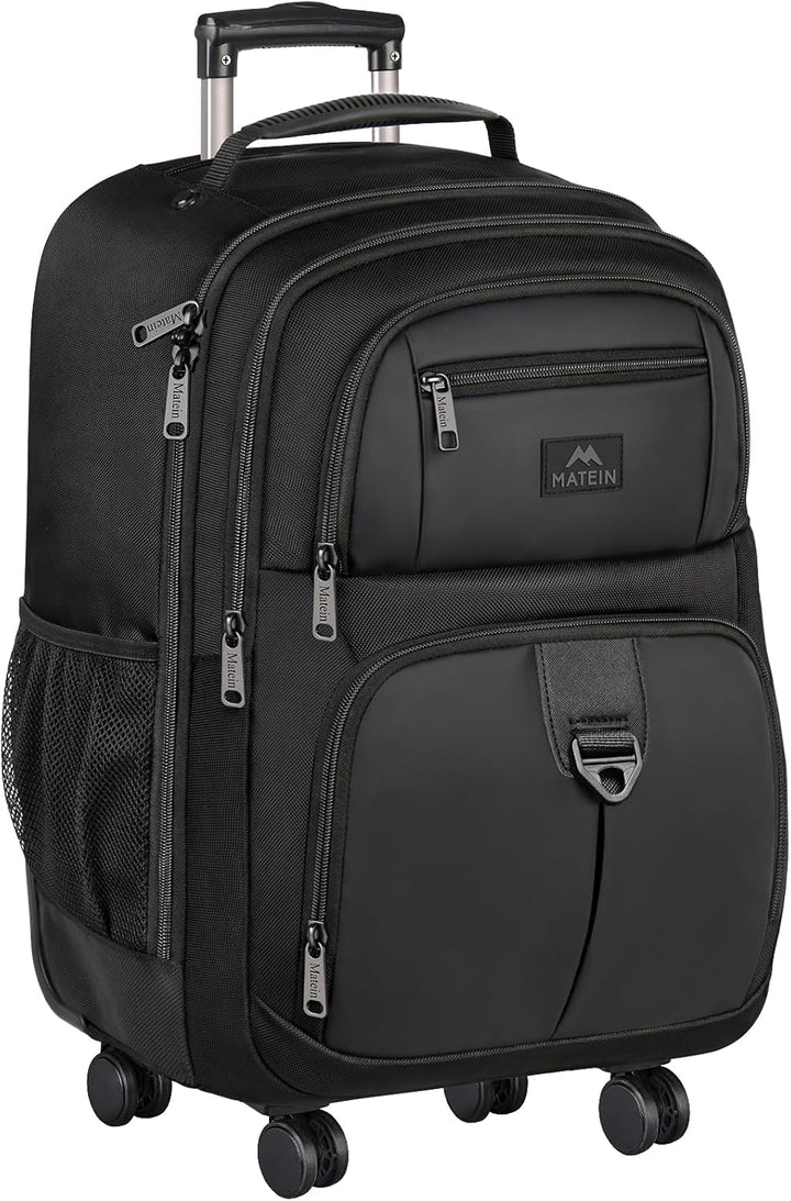 MATEIN Mochila con ruedas, bolsa grande de viaje para laptop de 18...