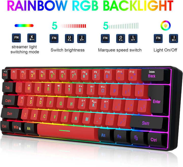 Snpurdiri Combo de teclado y mouse inalámbricos para juegos 2.4G, t...
