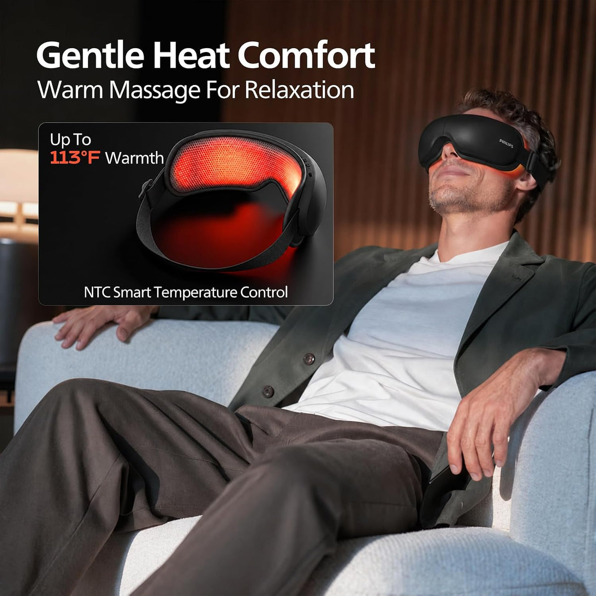 PHILIPS Masajeador de ojos con calor y enfriamiento, máscara de ojos