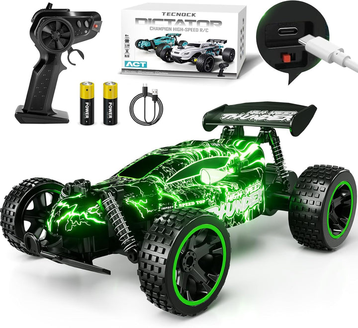 Tecnock Coches RC para Niños, Coche RC 1:18 a Escala 2WD con Luces...