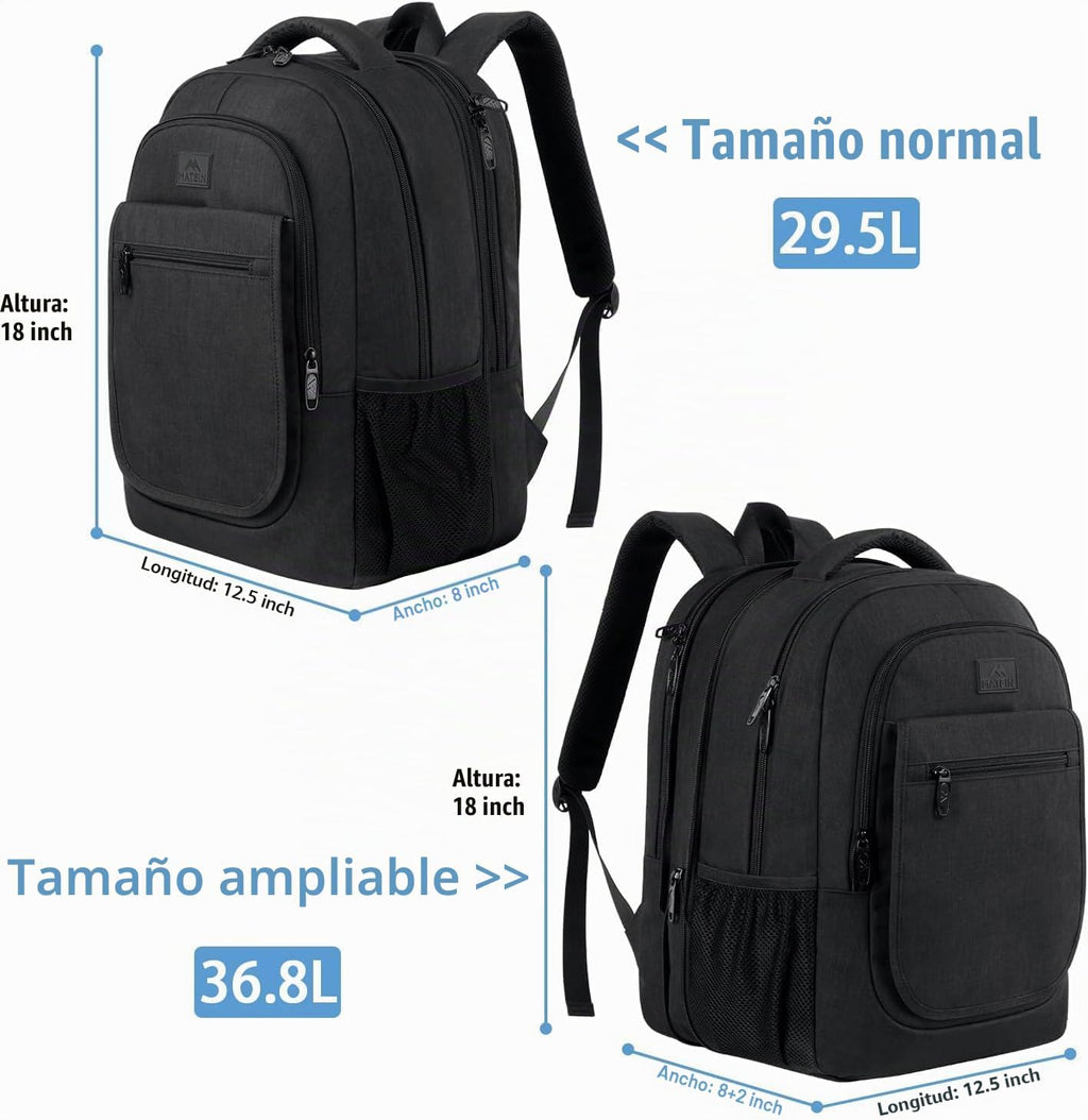 MATEIN Mochila de viaje grande para la universidad, mochila expandible para