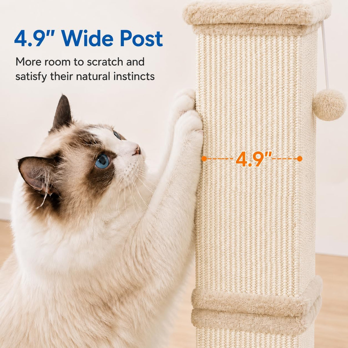 Rascador para gatos de interior, rascador de sisal para gatos, 32