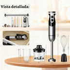 MegaWise Blender - Batidora de mano eléctrica de acero inoxidable de 12