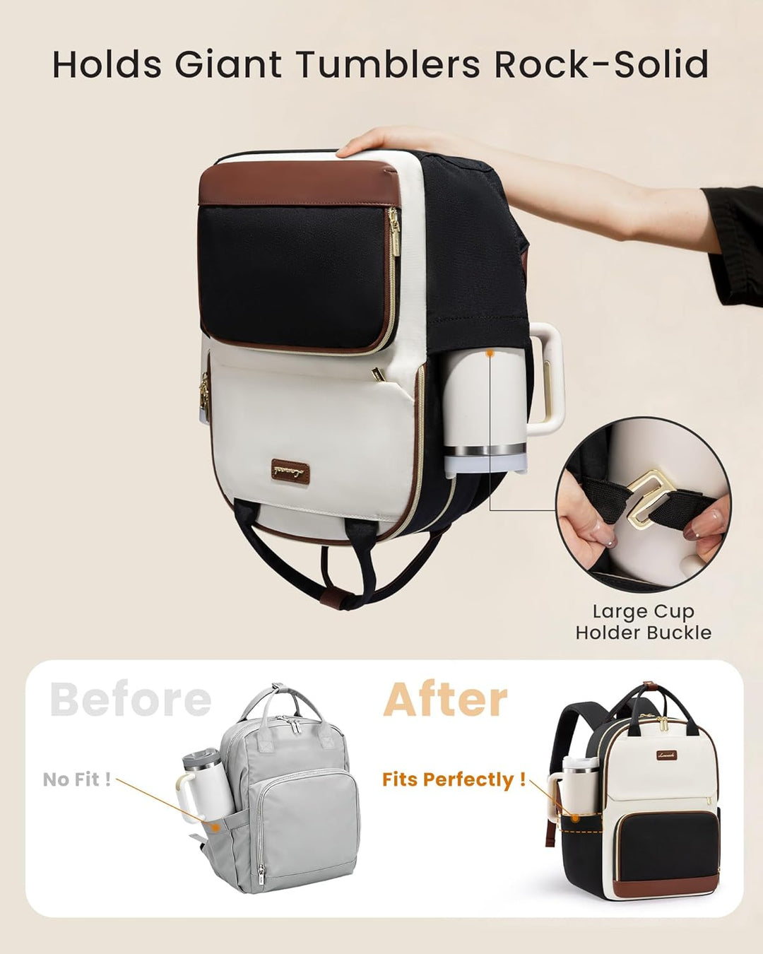 LOVEVOOK - Mochila para computadora portátil para mujeres con bolsi...