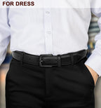 KEMISANT - Cinturón de cuero genuino para hombre, paquete de 2, par...