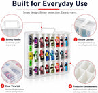 Organizador de Juguetes de Almacenamiento Compatible con Hot Wheels Car, Contenedor para Coches Matchbox, Mini Juguete, Muñecas Pequeñas, Caja de Transporte de Doble Cara para Hotwheels - 48
