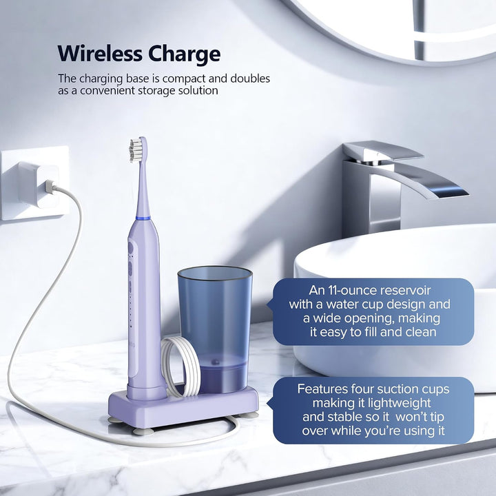 Benhip Cepillo de dientes eléctrico con hilo dental de agua combina...