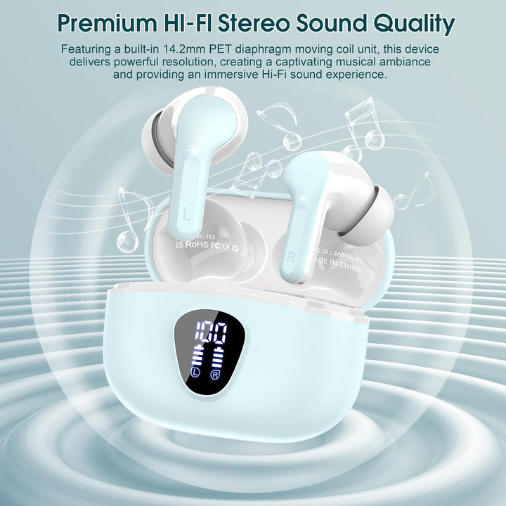 Auriculares inalámbricos, Auriculares Bluetooth 5.4 HiFi Estéreo, A...