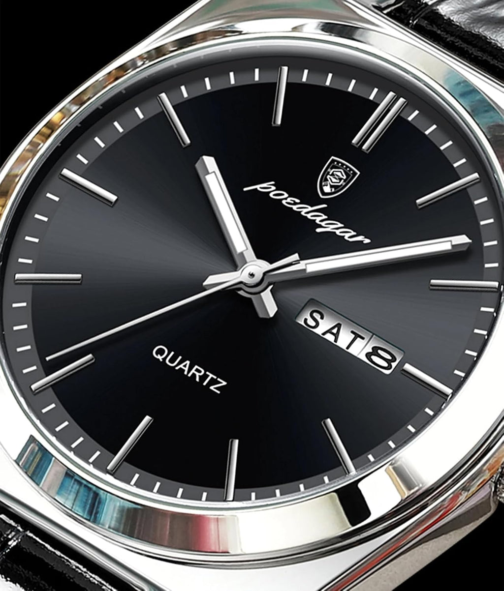 Poedagar Relojes de negocios para hombre, reloj de cuarzo de moda para hombre, impermeable, luminoso, fecha, Weel, clásico, cuero para caballero