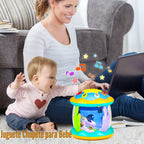 Juguetes musicales con luz para el tiempo de barriga, juguete de proyector giratorio de océano para niño y niña