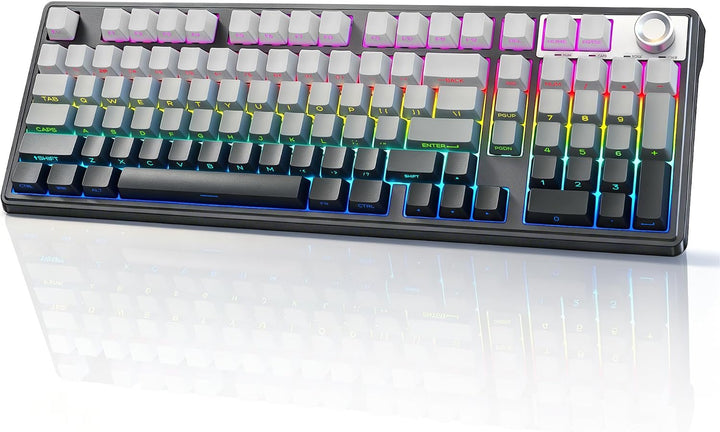 ROYALAXE Teclado mecánico inalámbrico, teclado cremoso con teclado...