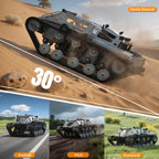 1:16 RC Tanque Control Remoto Tanque Todoterreno RC Camión 4WD RC Escalador Rotación 360° Coche Derrapante con 2 Baterías