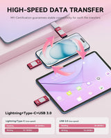 Unidad Flash Certificada MFi Apple de 256GB para iPhone, Palillo de...