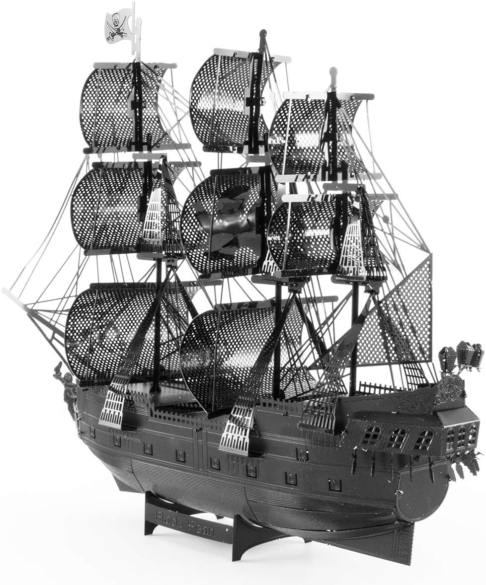 Rompecabezas de metal tierra 3D negro perla barco piratas del Caribe rompecabezas de metal modelo kits para adultos nivel moderado 5.75 x 1.75 x 4.50 in