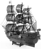 Rompecabezas de metal tierra 3D negro perla barco piratas del Caribe rompecabezas de metal modelo kits para adultos nivel moderado 5.75 x 1.75 x 4.50 in