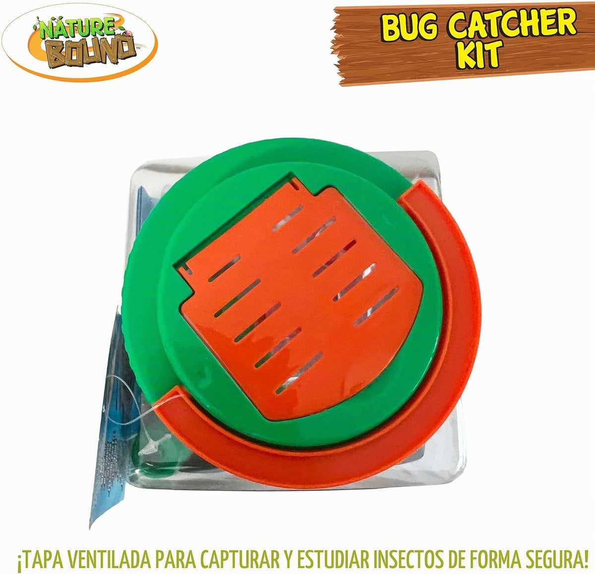 Nature Bound Kit de atrapa insectos – Juego de 20 piezas de exploración al aire libre para niños – educativo y divertido – captura y liberación segura de insectos con cubo, red, lupa y más – Gran regalo para jóvenes exploradores