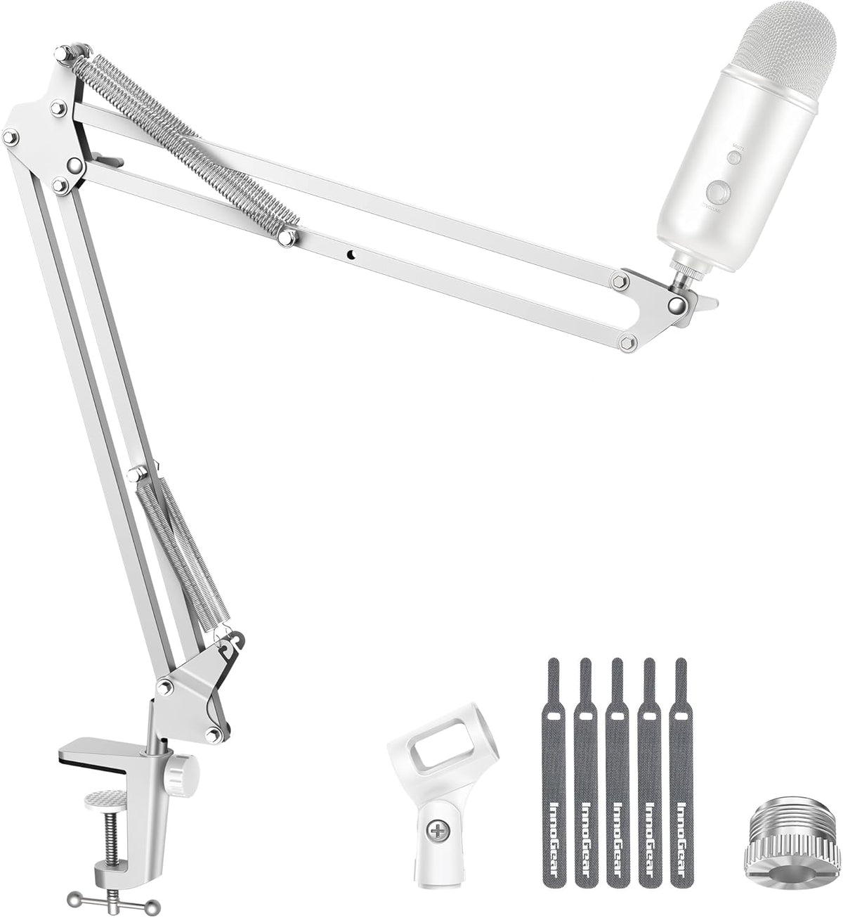 InnoGear Soporte de micrófono con brazo de brazo para Blue, Blanco, Brazo de micrófono estándar