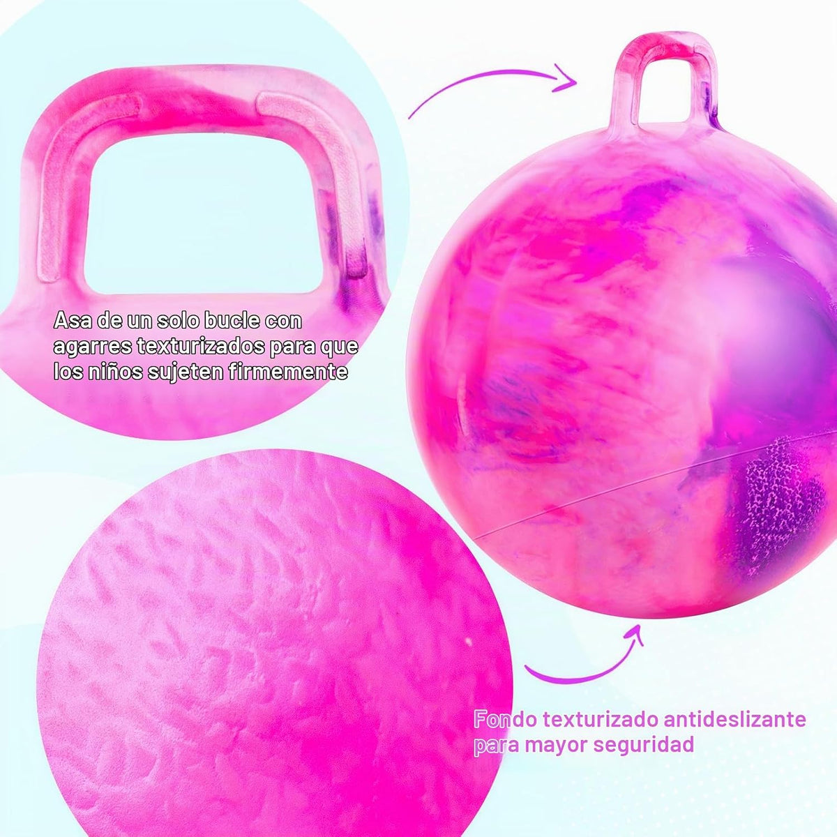 6 bolas de tolva para niños de 3 a 8 años | Bola inflable de nubes de 18 pulgadas con mango