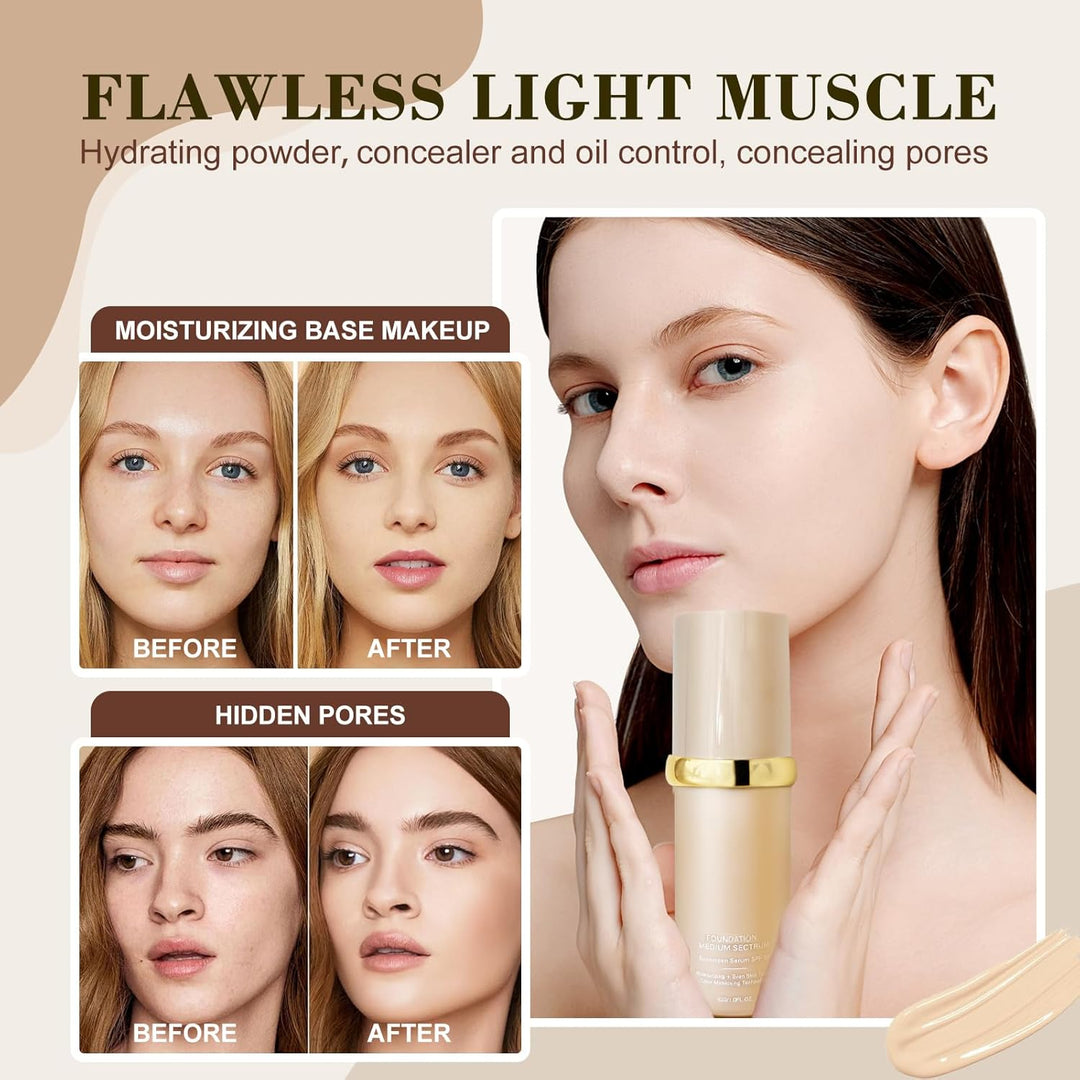 Rise Luxus Ultrablend - Base 4 en 1, color de piel que cambia con S...