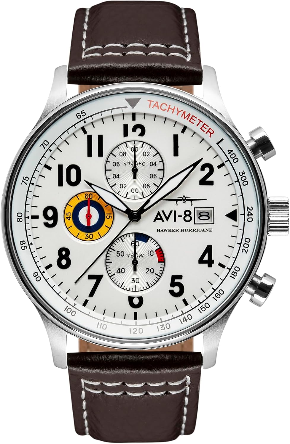 Reloj analógico AV-4011 Hawker Hurricane, con mecanismo de cuarzo japonés, con correa de piel, de AVI-8
