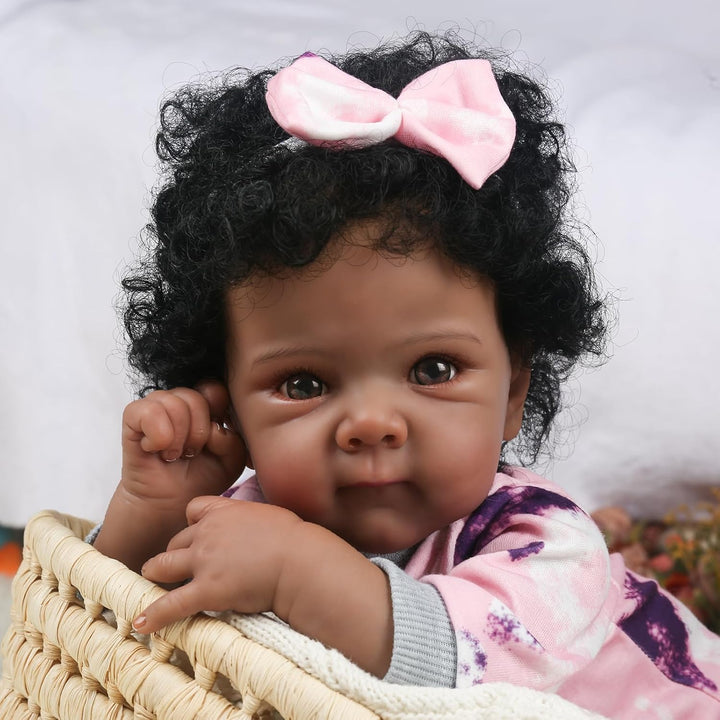 WOOROY Muñeca Reborn Realista de Bebé Niña Negra \u2013 Muñeca reci...