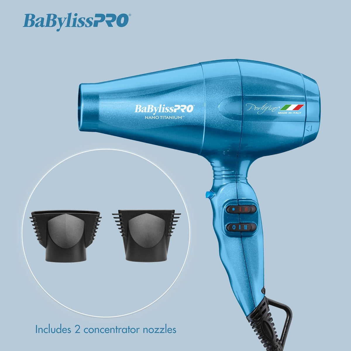 BaBylissPRO Secador de pelo, Nano Titanium Portofino 2000 vatios se...