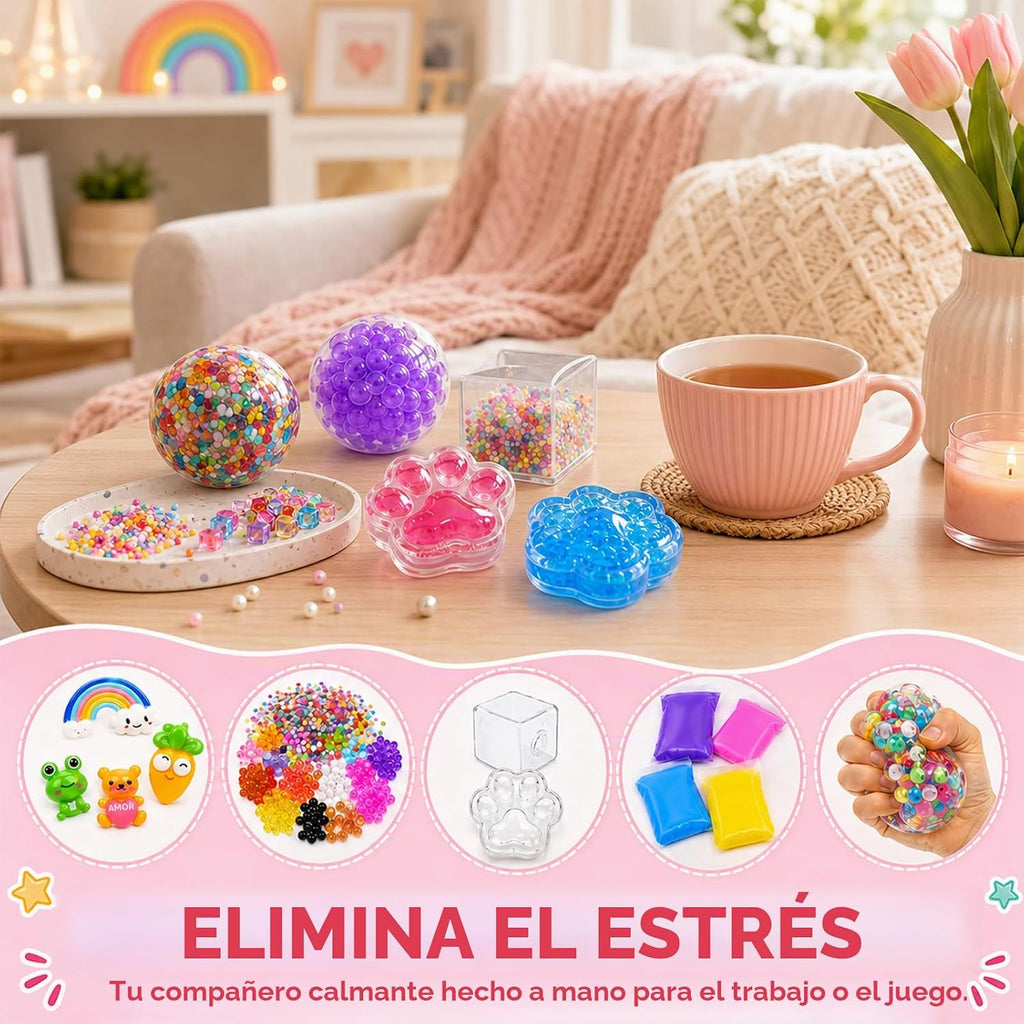 Kit de fabricación de bolas antiestrés con rellenos, 15 piezas de bolas antiestrés, incluye 15 pieles blandas vacías, 18 rellenos, bomba de aire y herramienta expandida para adultos alivio de ansiedad