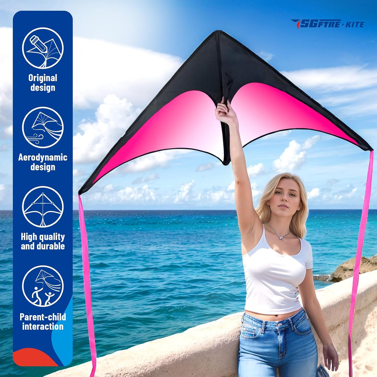 Juego de Tres Cometas Delta para Niños y Adultos, Cometas Fáciles de Volar para Adultos, Cometas Familiares Perfectas para Parques y Playa, Cometas Delta para Actividades Divertidas al Aire