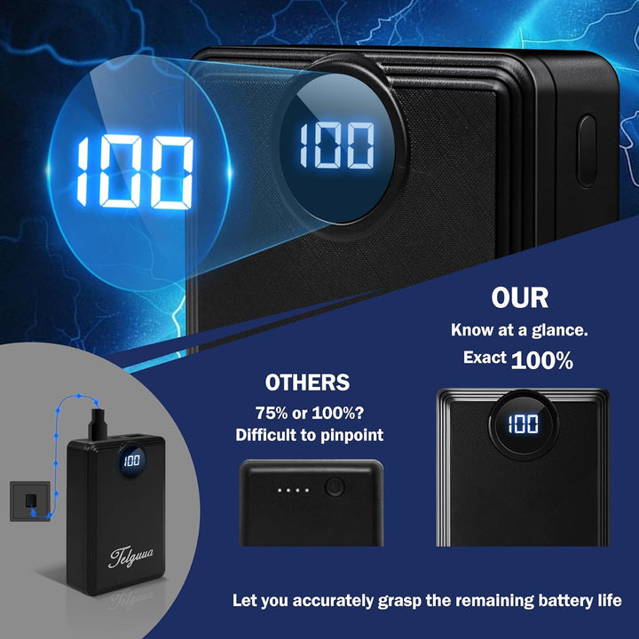 Telguua Paquete de batería de chaleco térmico de 12000 mAh, batería...