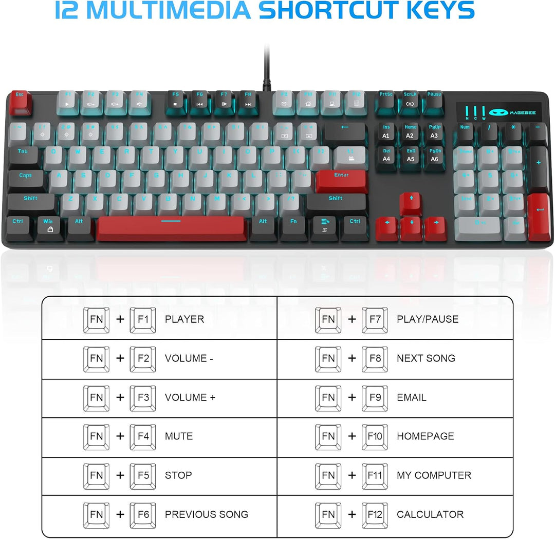 MageGee - Teclado mecánico para juegos, nuevo teclado retroiluminad...