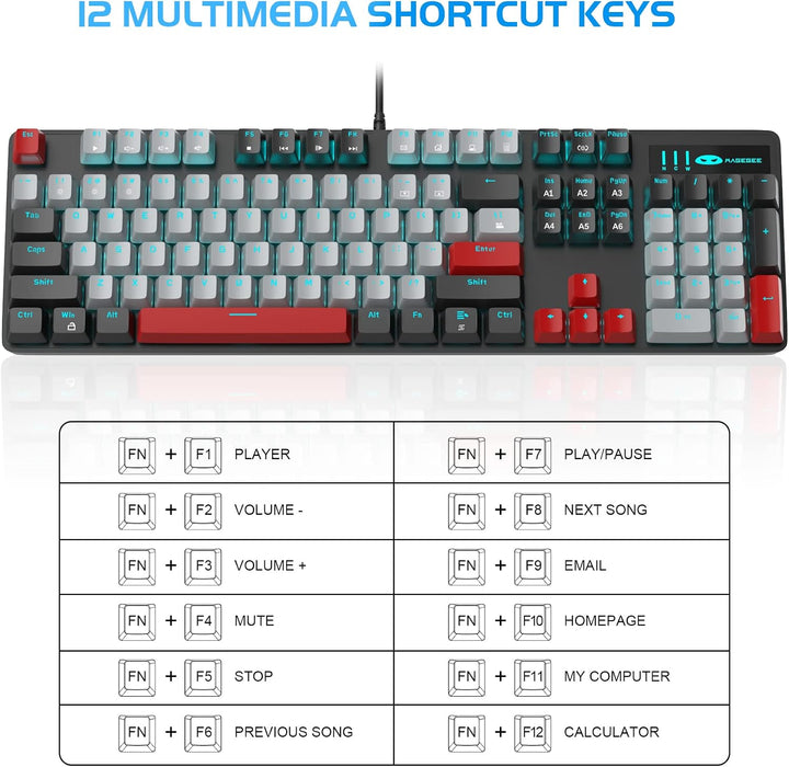 MageGee - Teclado mecánico para juegos, nuevo teclado retroiluminad...