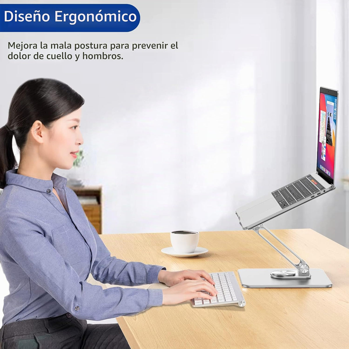 BESIGN LSX7 - Soporte para laptop con base giratoria de 360 grados,...