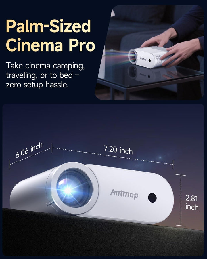 Mini proyector con WiFi y Bluetooth, 400 ANSI mini proyectores port...