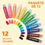 144 barras de pintura de témpera, palitos de pintura sólida lavables de 12