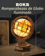 Lámpara ROKR Rompecabezas de madera 3D para adultos, rompecabezas de globo de madera con iluminación LED, kits de construcción de modelos, decoración de habitación para adolescentes, niñas, niños, mujeres y