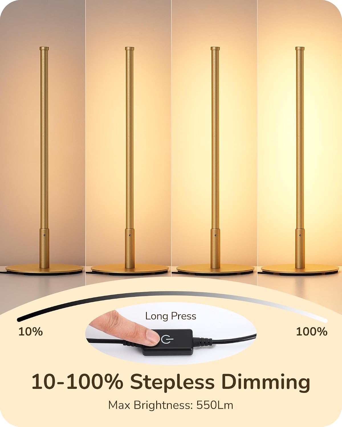 Lámpara EDISHINE Juego de 2 lámparas de mesa LED, modernas lámparas de escritorio