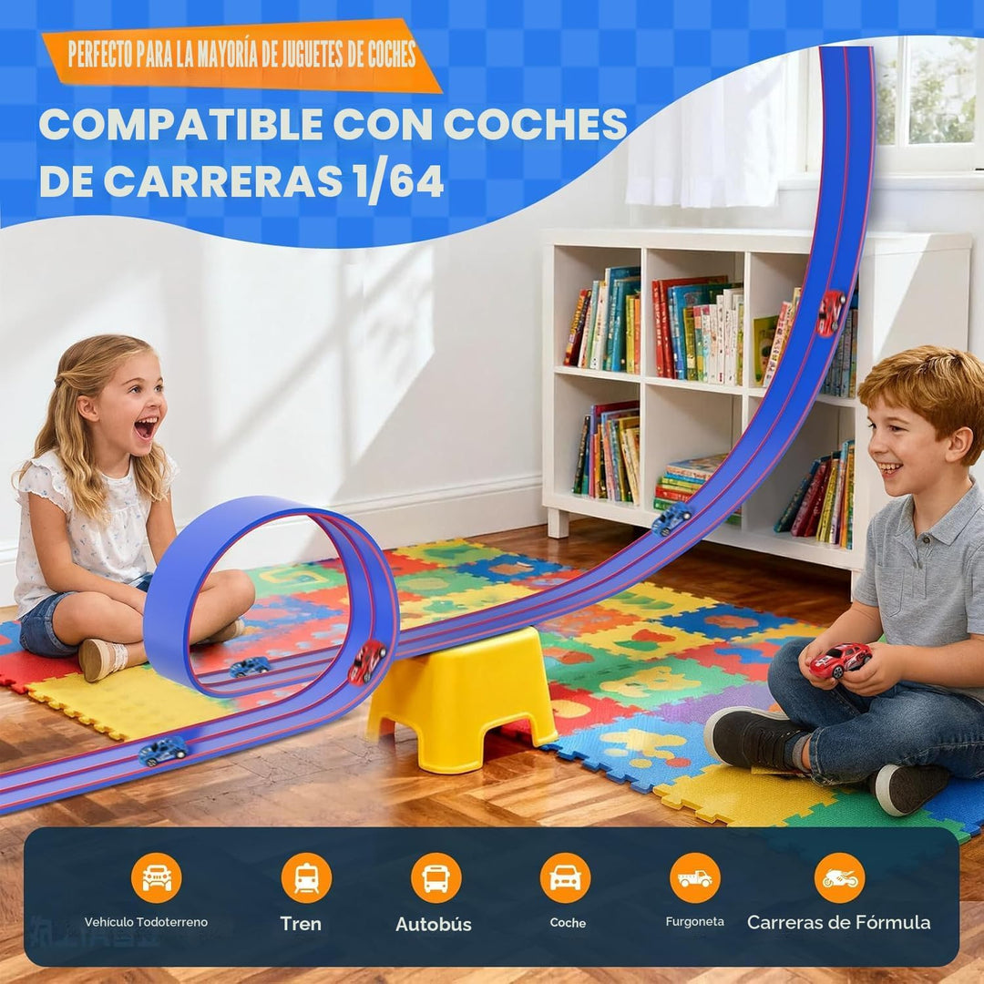 DKOXT Pista de carreras flexible de 15 pies para niños, juego de pi...