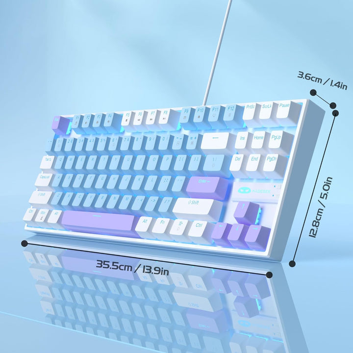 MageGee - Teclado mecánico portátil 75% para juegos con switch azul...