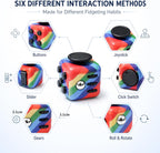 Paquete de 6 cubos sensoriales para adultos, juguetes sensoriales para aliviar la ansiedad de varios lados con modos silenciosos y audibles, cubo infinito, gadgets de mano para TDA/TDA/TDA/OCD
