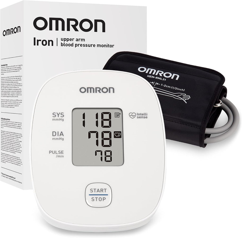 OMRON Monitor de presión arterial de hierro y brazalete de presión arterial